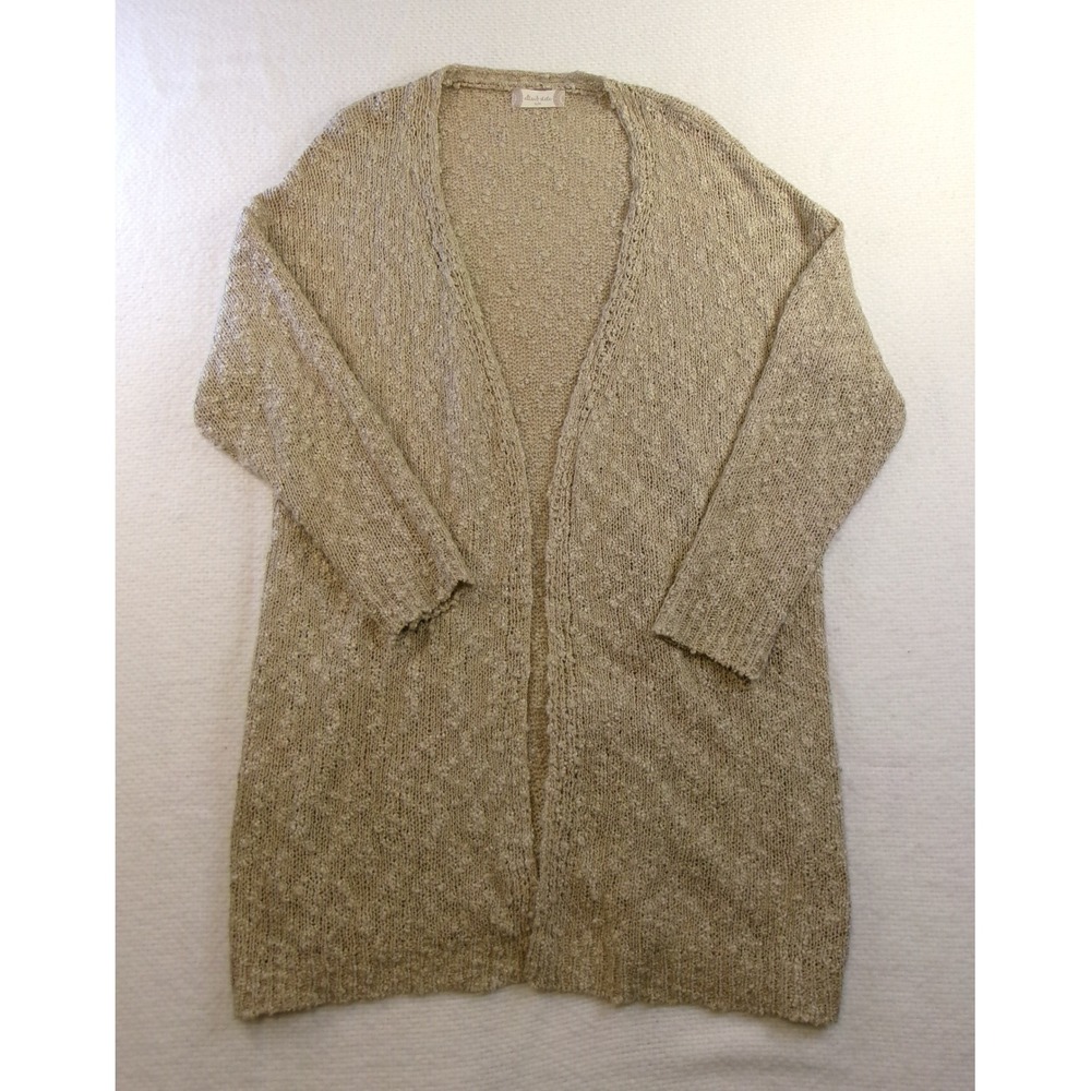 Altar'd State Womens Tan Beige Open Front‎ Longline Knit Cardigan Sweater S/M